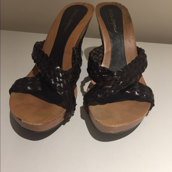 Sotto Sopra bohemian wooden wedges criss cross top - Picture 9 of 16